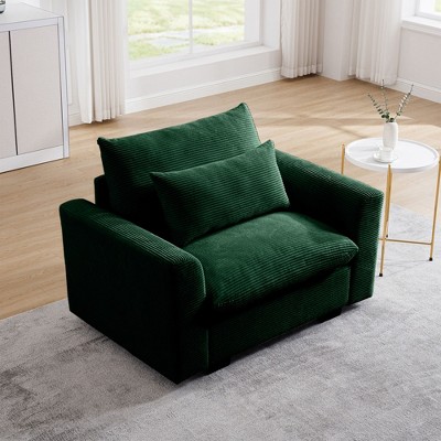 NicBex Couches for Living Room 51" Single Sofa Corduroy Upholstered 1 Seater Sofa Couch Modern Lounge Chair with 2 Throw Pillows for Apartment