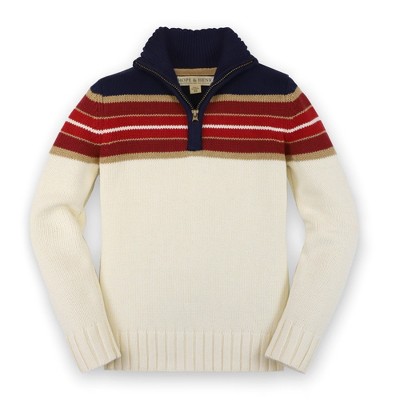 Hope & Henry Boys'  Cotton Long Sleeve Half Zip Pullover Sweater, Infant