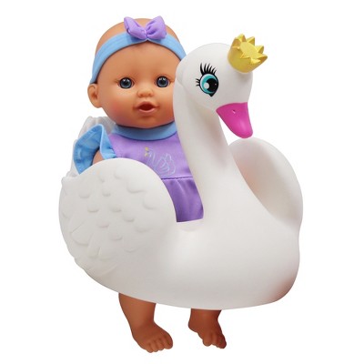 Dream Collection 10" Bath Time Baby Doll with Swan