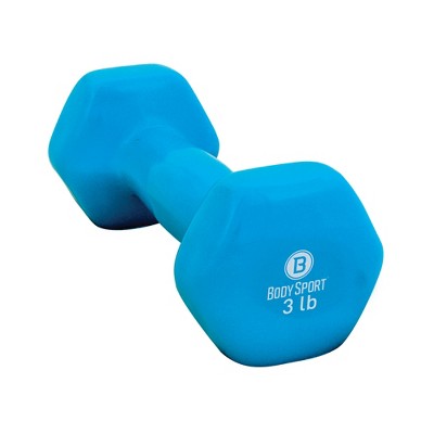 Body Sport Vinyl Coated Dumbbell Weight, Strength Training Equipment for Home Gym