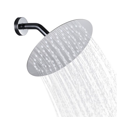 WOWOW 1-Spray Patterns with 1.8 GPM 8 in. Wall Mount Rain Fixed Shower Head in Brushed Nickel