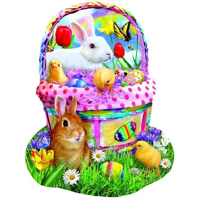 Sunsout Bunny's Easter Basket 1000 pc Special Shape Easter Jigsaw Puzzle 97124