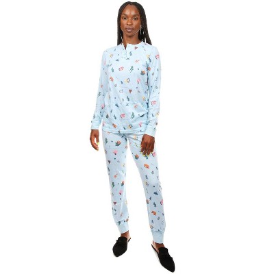 Memoi Women's Bear and Campfire Fun Two-Piece PJ Set in a Bag