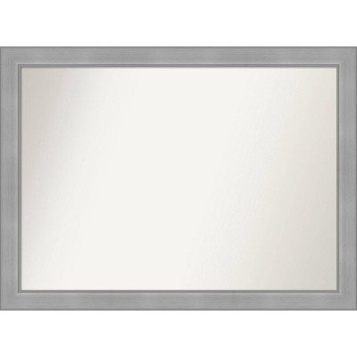42" x 31" Non-Beveled Vista Brushed Nickel Wall Mirror - Amanti Art: Modern Rectangle, Polystyrene Frame, Wall Mounted