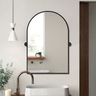 Pexfix Metal Framed Pivoted Bathroom Wall Vanity Mirror Adjustable Wall-Mounted For Modern Wall Decor