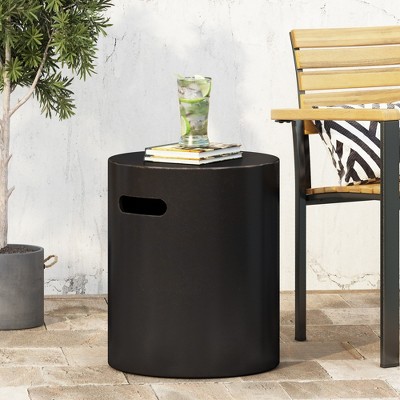 Syemin Patio End Tables Accent Side End Table for Outdoor and Indoor, Garden, Backyard Use, Special Design, Brown, 15.5"*15.5"*18.5"