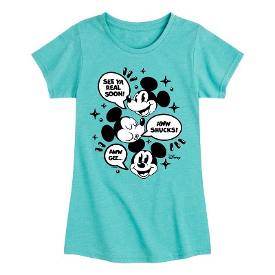 Girls' - Disney - Mickey Mouse Fitted Short Sleeve Graphic T-Shirt