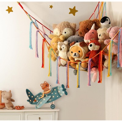Stuffed Animal Storage Hammock Net – Hanging Toy Organizer for Kids Room, Nursery, or Bedroom Decor