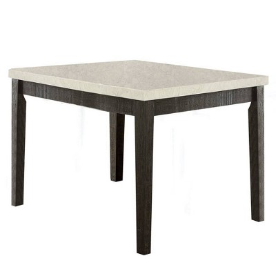 54" Nolan Accent Table White Marble/Salvage Dark Oak - Acme Furniture