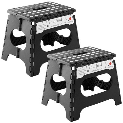 Casafield (Set of 2) Folding Step Stools with Handle, Collapsible Foot Stools for Use in Kitchen and Bathroom