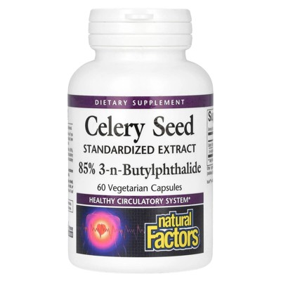 Celery Seed Extract by Natural Factors, Herbal Supplement for a Healthy Circulatory System, 60 Capsules