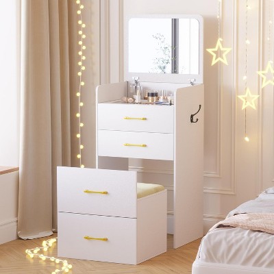 Vlsrka 3-in-1 Vanity Desk with Flip Top Mirror