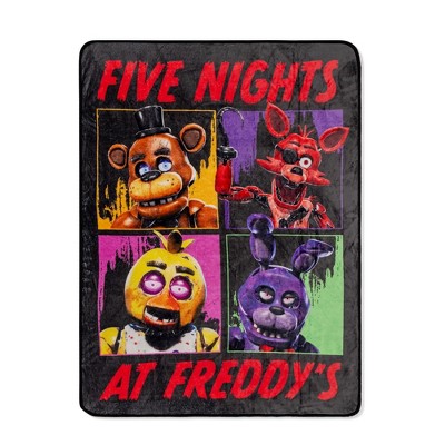 Silver Buffalo Five Nights At Freddy's Characters Raschel Throw Blanket | 45 x 60 Inches