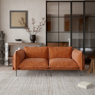 WJShome Velvet Modular Sectional Couch, 74" Modern 2-Seater Sofa with Removable Cushions For Livingroom