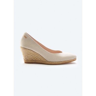 Roses Canvas V Cut Espadrille Wedges