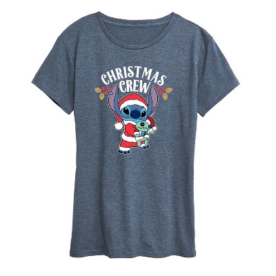 Women's - Lilo and Stitch - Christmas Crew Short Sleeve Graphic T-Shirt