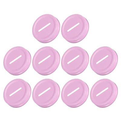 Unique Bargains Regular Mouth Coin Slot Bank Lid for Mason Jar Covers 10 Pcs