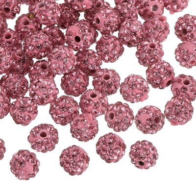 Unique Bargains Round Disco Shiny DIY Bracelet Necklace Rhinestone Clay Beads 100 Pcs