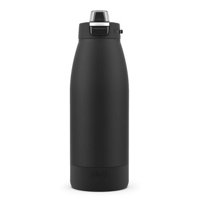 Ello Colby 40oz Stainless Steel Water Bottle - Black: Insulated, Reusable, Flip-Top Lid, Portable Drinkware
