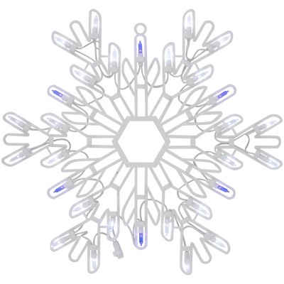 Northlight LED Lighted Snowflake Christmas Window Silhouette - 15" - Pure White and Blue