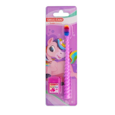 SmileMakers Toothbrush Soft and Floss Kit - Lavender Unicorn