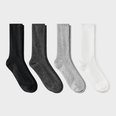 Women's Ultra Soft Everyday Rib-Knit 4pk Crew Socks - Auden™ 4-10