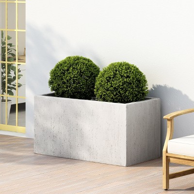 Okak 35"L Modern Raised Durable Outdoor Plant Pot, Large Square Planter for Patios, Gardens,Vegetables, Herbs, Flowers