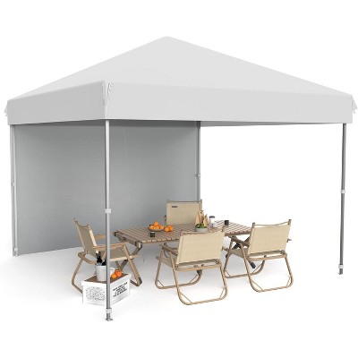 10x10 Pop Up Canopy Tent Outdoor Canopy Heavy Duty Commercial Instant Tent Shelter with 1 Removable Sidewall