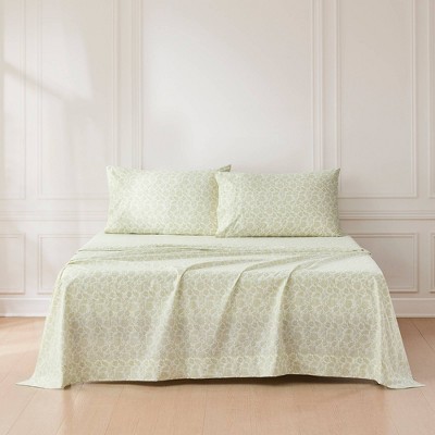 Lush Décor 3pc Floral Jacobean Cotton Sheet Set Sage