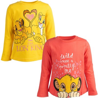 Disney Lion King Nala Simba Girls 2 Pack T-Shirts Little Kid to Big Kid