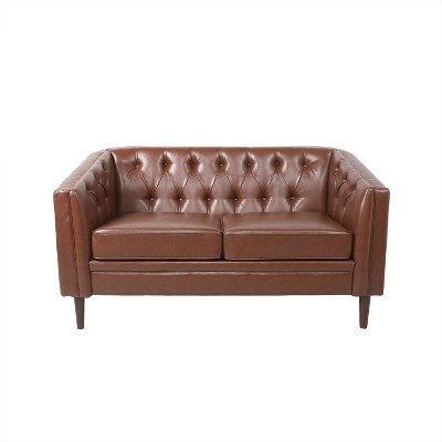 GDFStudio Jelm Contemporary Tufted Birch Wood Loveseat