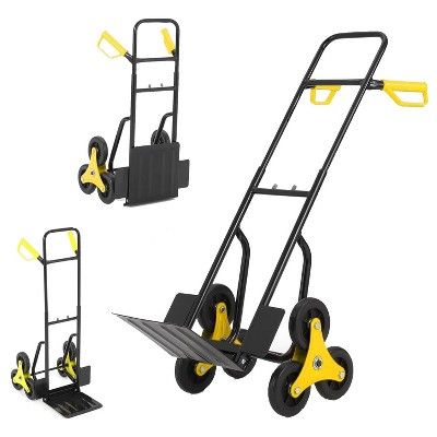 Acekool Stair Climbing Dolly, 2-in-1 Folding Hand Truck with 6 Wheels, Telescoping Handle, 330 lbs Load for Stairs, Moving, Storage