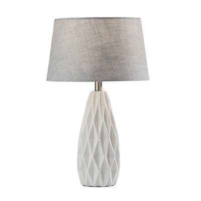 2pc Joan Table Lamps Bonus White - Adesso: Ceramic Base, Cone Shade, No Assembly Required