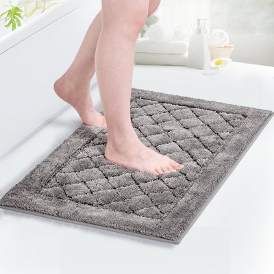 Deconovo Diamond Tufted Bathroom Rug-Soft Velvet Surface, Non-Slip Backing, Machine Washable