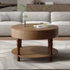 MOEPISY Modern Round Coffee Table with Storage and Hidden Compartment, Adjustable Leveling Feet Walnut - 4 of 4