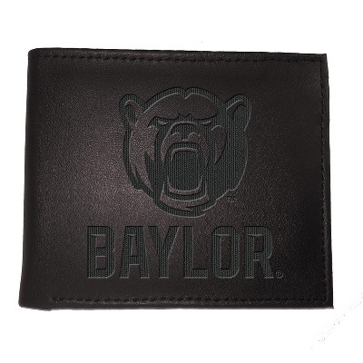 Evergreen NCAA Baylor Bears Black Leather Bifold Wallet Officially Licensed with Gift Box
