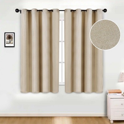 Modern Farmhouse Textured Room Darkening Semi-Blackout Curtains, Set of 2 by Blue Nile Mills