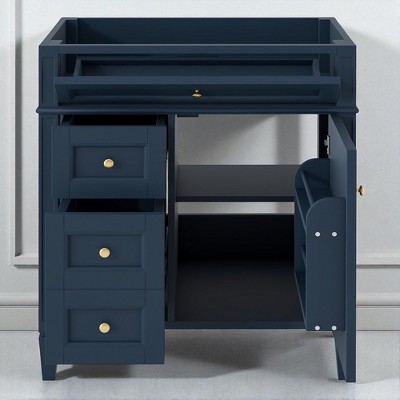 30'' Bathroom Vanity Cabinet without Sink, Freestanding Storage Cabinet with 2 Drawers, Tip-Out Drawer & Adjustable Shelf