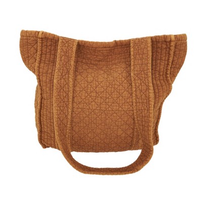 Saro Lifestyle Soft Cotton Quilted Tote Bag