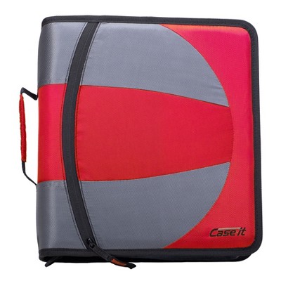 Case-it The Dual 2-in-1 Zipper Binder Includes Pencil Pouch Multiple Pockets - 600 Sheet Capacity - Comes with Shoulder Strap