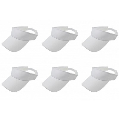 6 Pack Adjustable Sun Visors Great for Sports Travel or Workouts