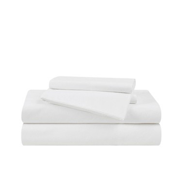 The Farmhouse by Rachel Ashwell King 4pc Washed Cotton Sheet Set White: 200 Thread Count, Includes 2 Pillowcases & Fitted Sheet