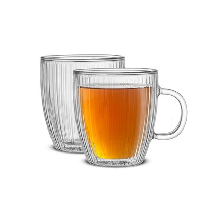 Fluted Savor Double Wall Coffee 13.5oz - Set of 2