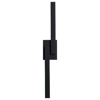 C Cattleya 30in. Black Dimmable 26W LED Outdoor Wall Lantern Sconce with Frosted Glass