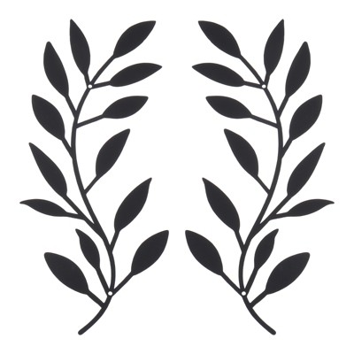 Unique Bargains Home Outdoor Decoration Style Metal Tree Leaf Wall Decor 2 Pcs