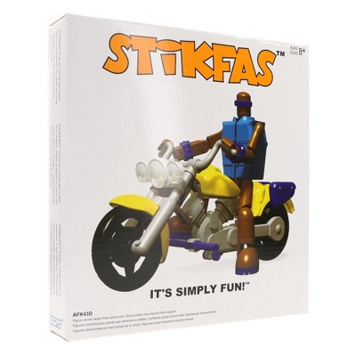 Saizon Stikfas 3 Inch Action Figure Kit - Alpha Male w/ Motorcycle