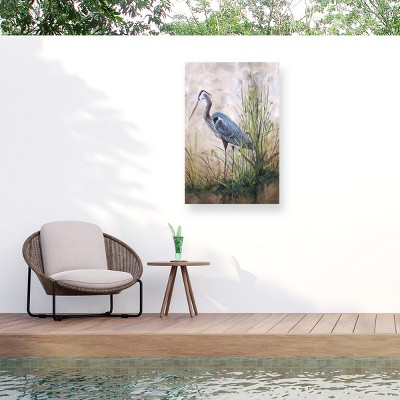 Trademark Fine Art - Jean Plout In The Reeds Blue Heron Matted Framed Art