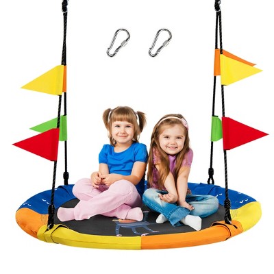 Costway 40'' Flying Saucer Tree Swing Indoor Outdoor Swing w/Hanging Straps Monkey