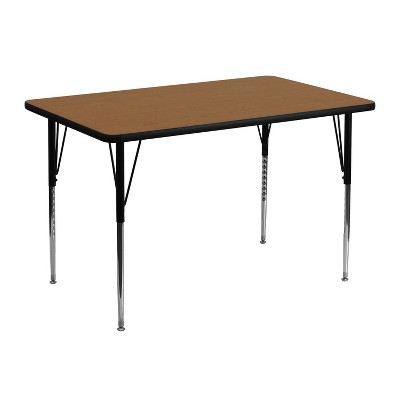 Emma and Oliver 30x48 Rectangle Laminate Adjustable Activity Table