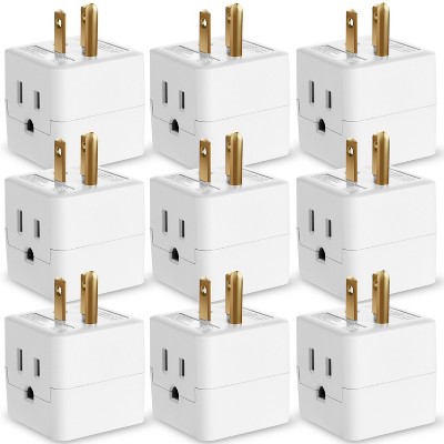 Fosmon [ETL Listed] 3-Outlet Wall Outlet Extender, 3-Prong Grounded Indoor Compact Outlet Plug Splitter, Portable Mini Outlet for Travel